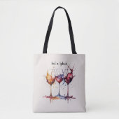 Schattige Gewoon een Splash of Wine Waterverf Tote Bag (Voorkant)