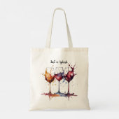 Schattige Gewoon een Splash of Wine Waterverf Tote Bag (Achterkant)