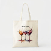 Schattige Gewoon een Splash of Wine Waterverf Tote Bag (Voorkant)
