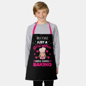 Schattige gewoon meisje houdt van bakken voeg naam schort (Gedragen)