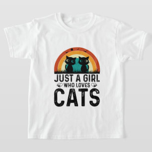 Schattige gewoon meisje houdt van katten woordkuns t-shirt