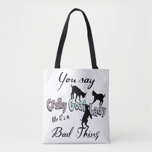 Schattige GEZEGDE | Crazy Goat Lady Cool Pastels Tote Bag (Voorkant)