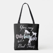 Schattige GEZEGDE | Crazy Goat Lady Cool Pastels Tote Bag (Achterkant)