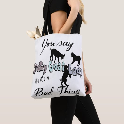 Schattige GEZEGDE | Crazy Goat Lady Cool Pastels Tote Bag (Dichtbij)