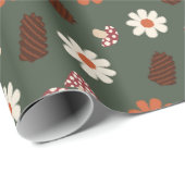 Schattige gezellig bos met bloemetjes paddenstoel  cadeaupapier (Rol Hoek)
