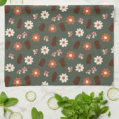 Schattige gezellig patroontje met bloemetjes padde theedoek (Gevouwen)