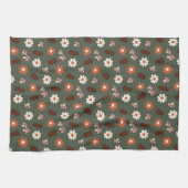 Schattige gezellig patroontje met bloemetjes padde theedoek (Horizontaal)