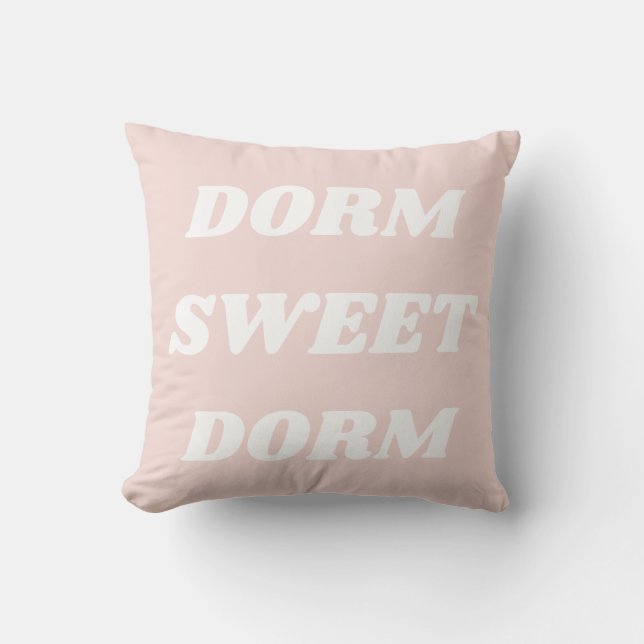 Schattige Gezellig Roze Witte College Dorm Minimal Kussen (Voorkant)