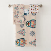 Schattige gezellig Whimsical Scandinavisch Bad Handdoek (Insitu)