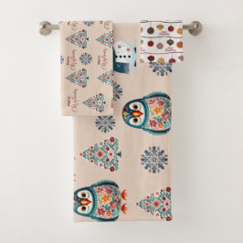 Schattige gezellig Whimsical Scandinavisch Bad Handdoek