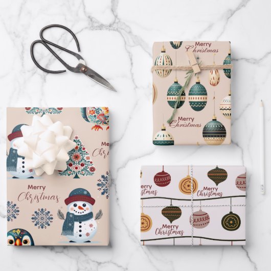 Schattige gezellig Whimsical Scandinavisch Inpakpapier Vel (Voorkant)