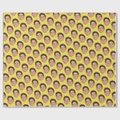 Schattige gezicht of huisdier foto geel cadeaupapi cadeaupapier (Vlak)