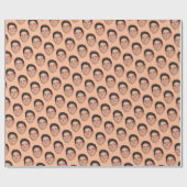 Schattige Gezicht of Pet Photo Peach cadeaupapier (Vlak)