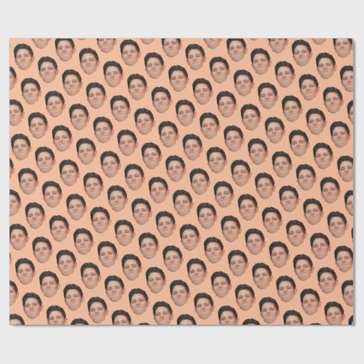 Schattige Gezicht of Pet Photo Peach cadeaupapier (Vlak)