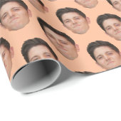 Schattige Gezicht of Pet Photo Peach cadeaupapier (Rol Hoek)