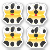 Schattige gezicht Stickers (Voorkant)