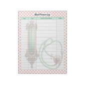 Schattige  Gezondheidszorg Bloeddruk Log Notitieblok (Linkerzijde)