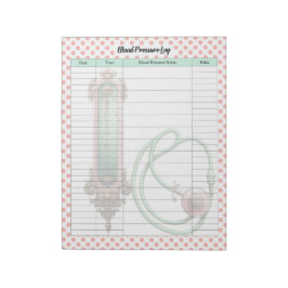Schattige  Gezondheidszorg Bloeddruk Log Notitieblok