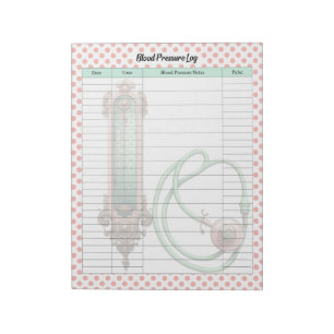 Schattige  Gezondheidszorg Bloeddruk Log Notitieblok
