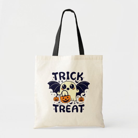 Schattige Ghost Bat Stars Moons Trick or treat Tote Bag (Voorkant)