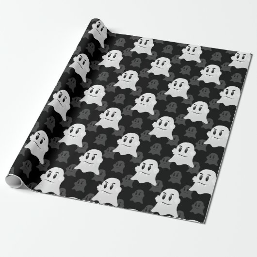Schattige Ghost Blob-ontwerp Cadeaupapier (Uitgerold)