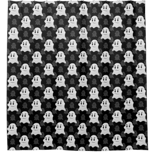 Schattige Ghost Blob-ontwerp Douchegordijn (Voorkant)