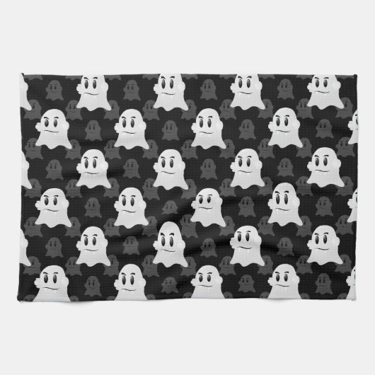 Schattige Ghost Blob-ontwerp Theedoek (Horizontaal)