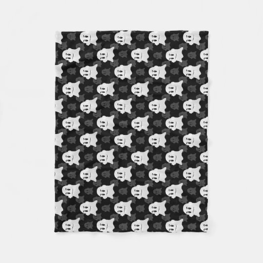 Schattige Ghost Blob zwart wit print ontwerppatroo Fleece Deken (Voorkant)