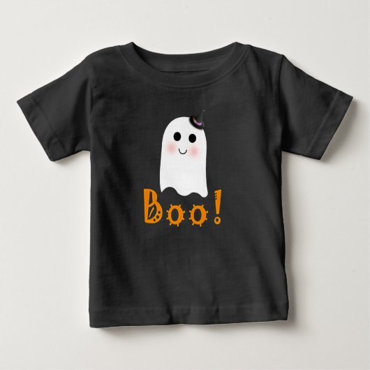 Schattige Ghost Boo Happy Halloween Baby Shirt (Voorkant)