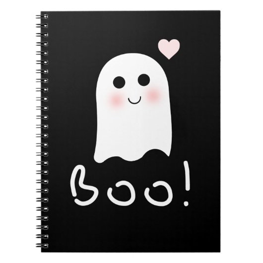Schattige Ghost Boo Happy Halloween Notitieboek (Voorkant)