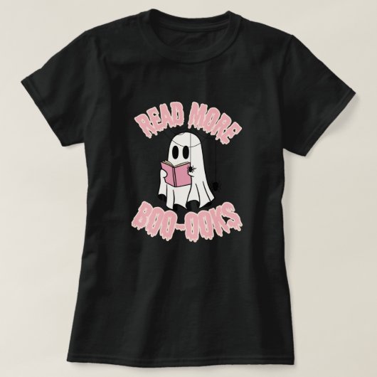 Schattige Ghost Book Lover Halloween T-shirt (Design voorkant)
