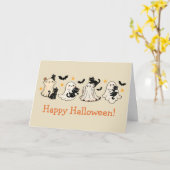 Schattige Ghost & Cat Halloween Wenskaart Kaart (Gele Bloem)