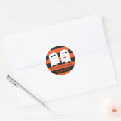 Schattige Ghost Couple Halloween Bruiloft Sticker  (Envelop)