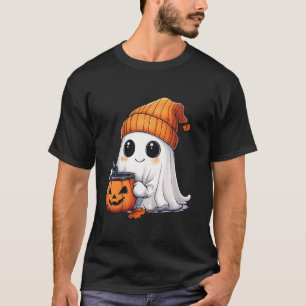 Schattige Ghost Drink Coffee Bougie Pumpkin Spice  T-shirt