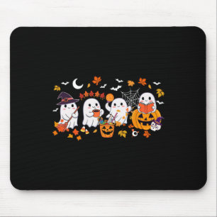 Schattige Ghost Drink Coffee Halloween Ghost Herfs Muismat