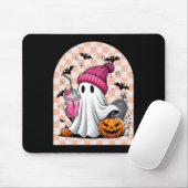 Schattige Ghost Drink Koffie Ghost Halloween Check Muismat (Met muis)