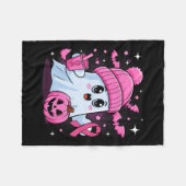 Schattige Ghost Drink Koffie Halloween Ghost Breas Fleece Deken (Voorkant (Horizontaal))