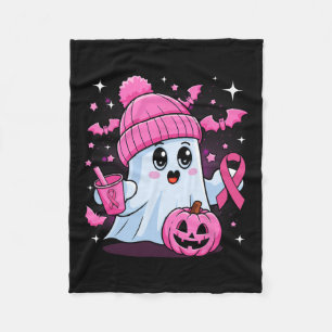 Schattige Ghost Drink Koffie Halloween Ghost Breas Fleece Deken