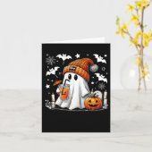 Schattige Ghost Drink Koffie Halloween Ghost Coffe Kaart (Gele Bloem)