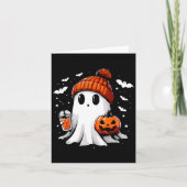 Schattige Ghost Drink Koffie Halloween Ghost Coffe Kaart (Voorkant)