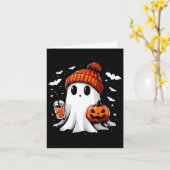 Schattige Ghost Drink Koffie Halloween Ghost Coffe Kaart (Gele Bloem)