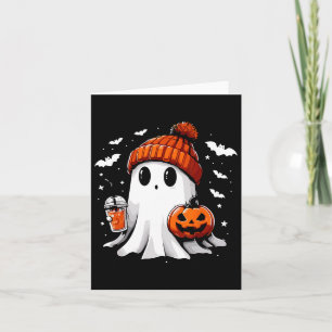 Schattige Ghost Drink Koffie Halloween Ghost Coffe Kaart