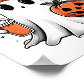 Schattige Ghost Drink Koffie Halloween Ghost Coffe Poster (Hoek)