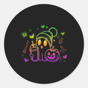 Schattige Ghost Drink Koffie Halloween Ghost Coffe Ronde Sticker