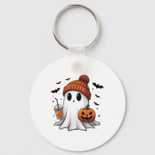 Schattige Ghost Drink Koffie Halloween Ghost Coffe Sleutelhanger