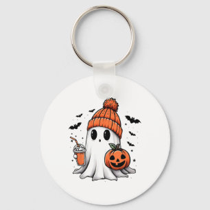 Schattige Ghost Drink Koffie Halloween Ghost Coffe Sleutelhanger