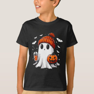 Schattige Ghost Drink Koffie Halloween Ghost Coffe T-shirt