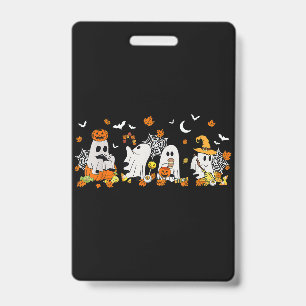 Schattige Ghost Drink Koffie Halloween Herfst Ghos Badge