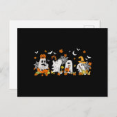 Schattige Ghost Drink Koffie Halloween Herfst Ghos Briefkaart (Voorkant / Achterkant)