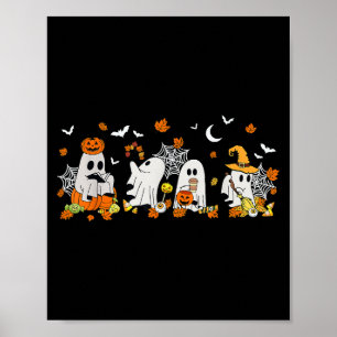 Schattige Ghost Drink Koffie Halloween Herfst Ghos Poster
